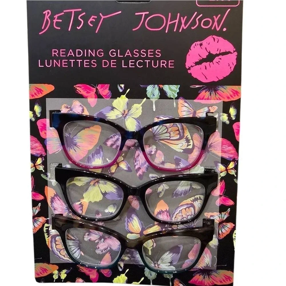 Betsey Johnson 3-PK Round Frame‎ Reading Glasses